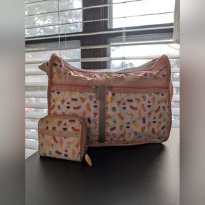 Lesportsac Deluxe Everyday Crossbody Bag with Matching Wallet Set